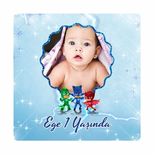 Pijamaskeliler Temalı Doğum Günü Magneti